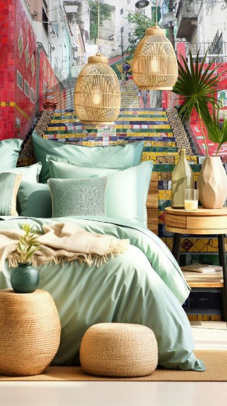 Picture of Tiles from around the world on Escadaria Selaron in Rio de Janeiro Brazil