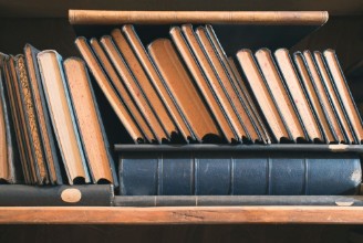 Picture of Old books in a vintage library