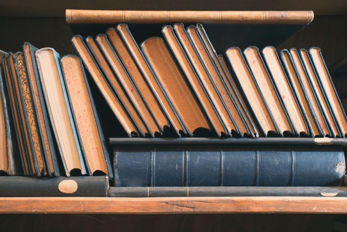 Picture of Old books in a vintage library