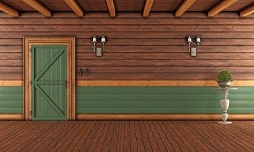 Picture of Empty Living room of a wooden house