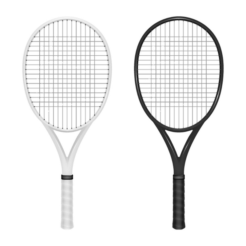 Picture of Two tennis rackets - white and black