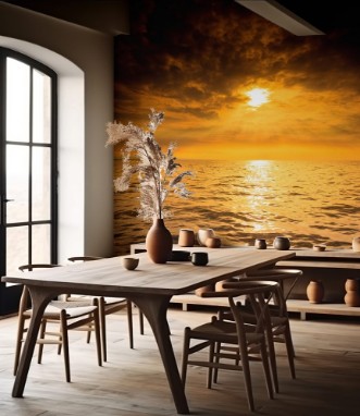 Picture of Beautiful seascape evening sea horizon and sky