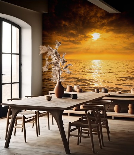 Picture of Beautiful seascape evening sea horizon and sky