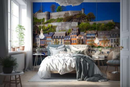 Afbeeldingen van Panoramic view medieval citadel in Namur Belgium from the river