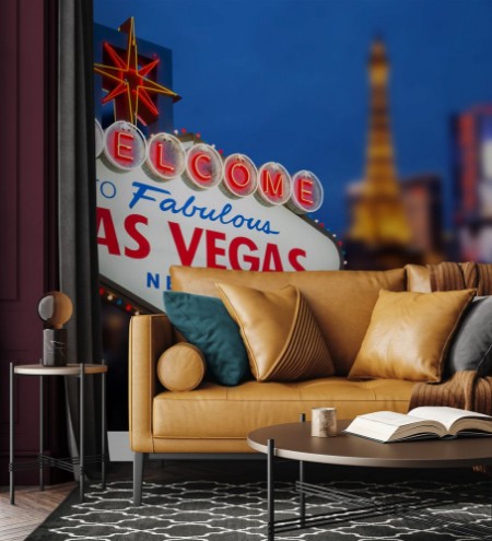 Picture of LAS VEGAS - MAY 12  Welcome to fabulous Las Vegas neon sign wit