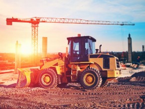 Slika Bulldozer on construction site