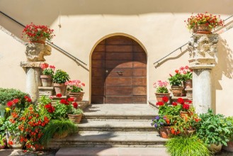 Picture of Portone con vasi di fiori