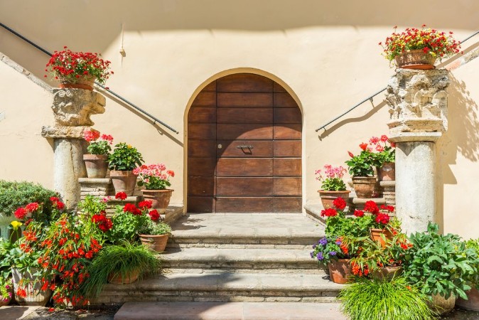 Picture of Portone con vasi di fiori