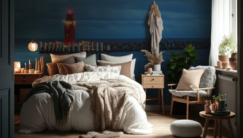 Afbeeldingen van Hou lighthouse at the blue hour in Denmark