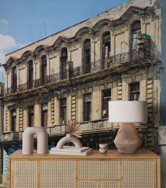 Picture of HAVANA - FEB 13 Two men standing in the doorway of an old building in Havana photographed on February 13 2015