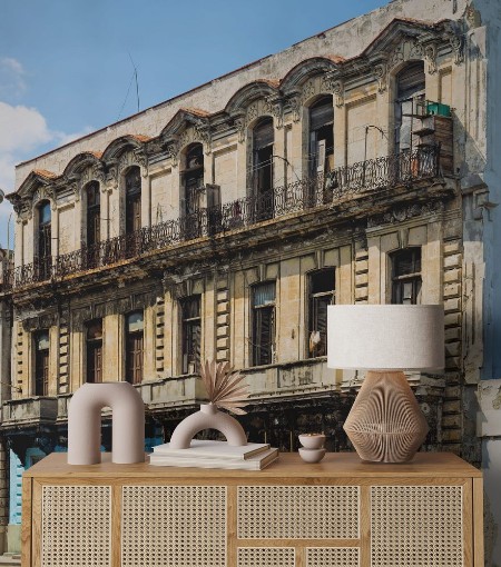 Picture of HAVANA - FEB 13 Two men standing in the doorway of an old building in Havana photographed on February 13 2015