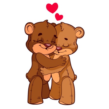Kép Two cute teddy bears in love