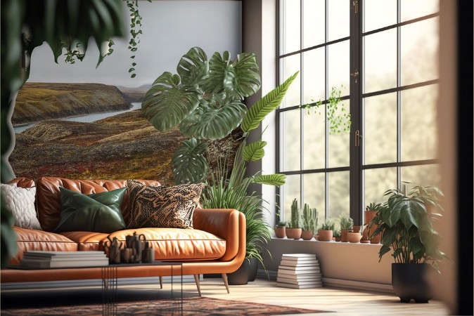 Picture of Autumn tundra in fog and river Amguema Arctic Circle Russia