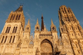 Picture of Famous Notre-Dame de Rouen cathedral at twilight