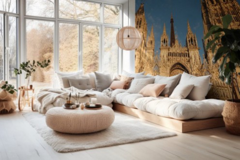 Afbeeldingen van Famous Notre-Dame de Rouen cathedral at twilight