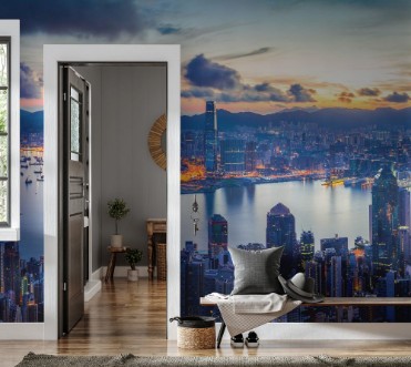 Afbeeldingen van City and Harbor at dawn