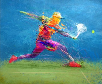 Bild vun Abstract tennis player
