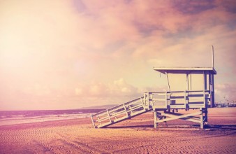 Picture of Vintage filtered picture of lifeguard tower California USA