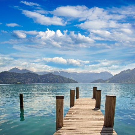 Picture of Schne Reise Abendruhe am Bootssteg 