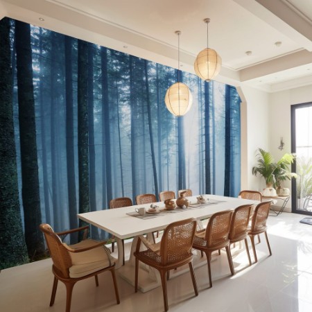 Picture of Mysterious fog in the green forest