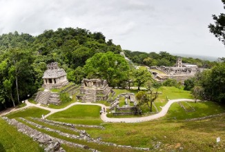 Picture of Mayan ruins in Palenque Chiapas Mexico Palace and observatory