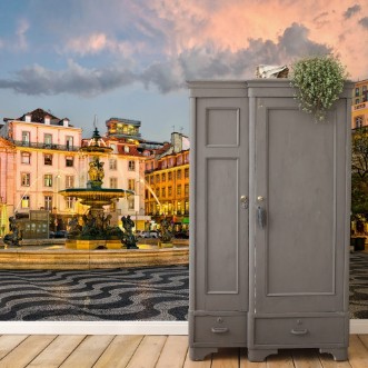 Afbeeldingen van Rossio square in Lisbon Portugal