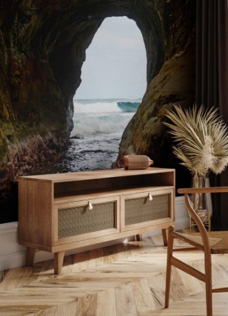 Picture of Natural tunnel in the rock dug by sea waves