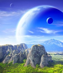Pilt Fantastic landscape with planet