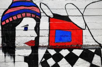 Obrazek Girl with cap graffiti-spain