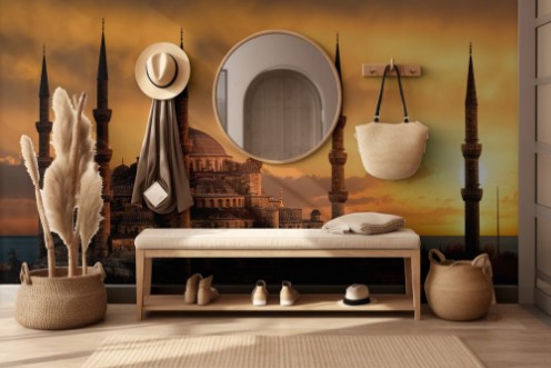 Afbeeldingen van The Blue Mosque in Istanbul during sunset