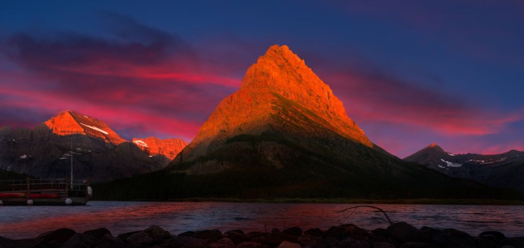 Picture of Swiftcurrent Lake at Dawn