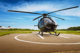 Picture of The helicopter in airfield