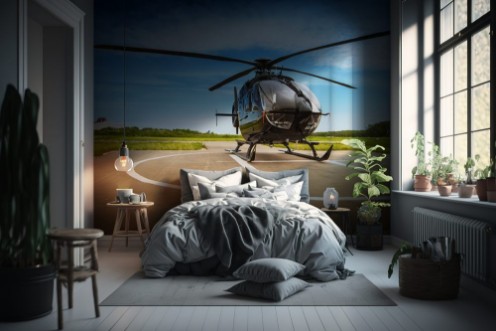 Picture of The helicopter in airfield