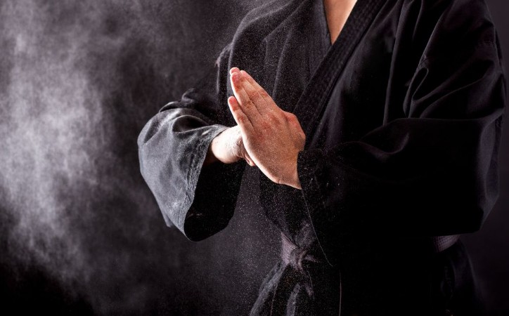 Picture of Closeup of male karate fighter hands