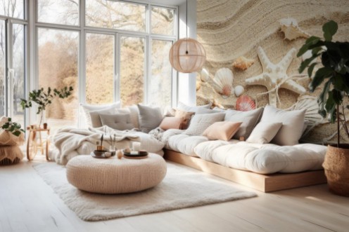 Afbeeldingen van Sea shells on a beach sand