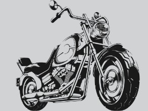 Obrázek Vintage Motorcycle Vector Silhouette
