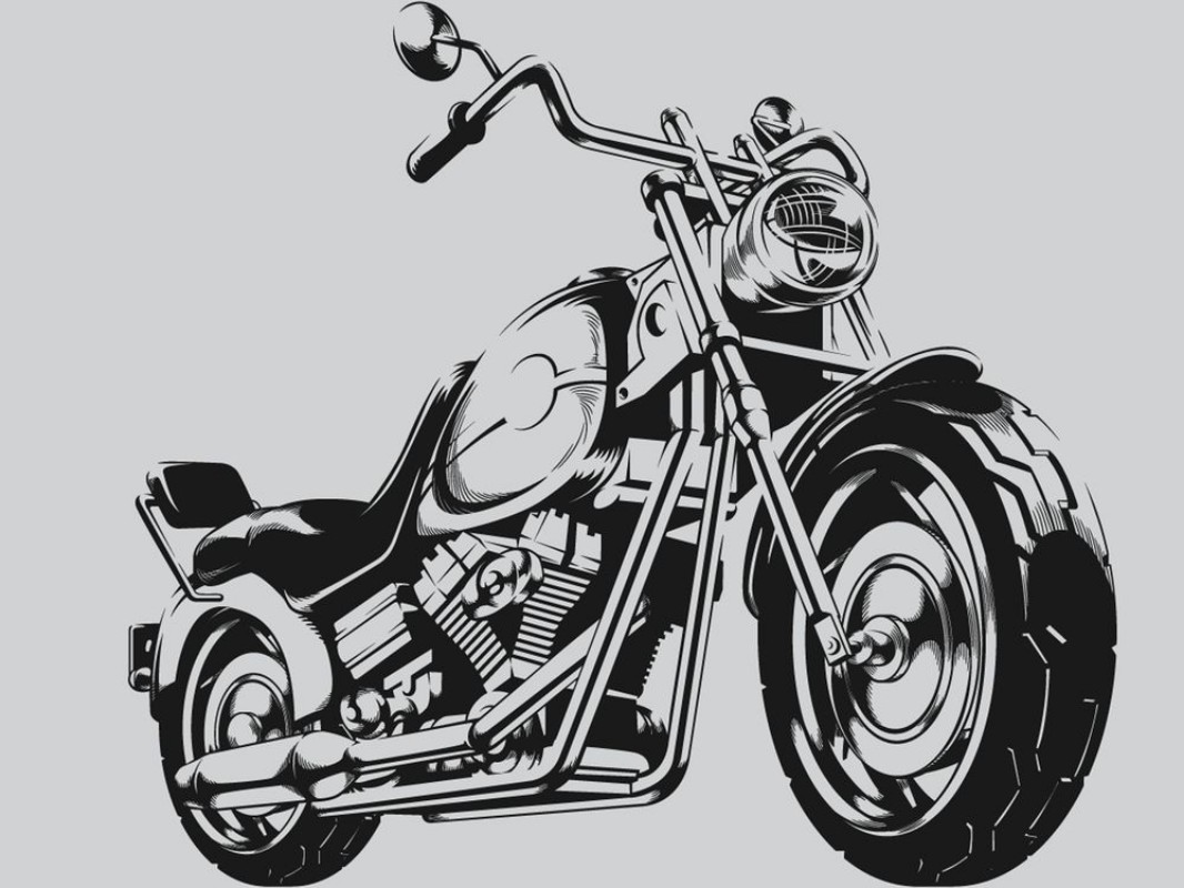 Picture of Vintage Motorcycle Vector Silhouette