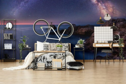 Picture of Milky Way over the sea Night landscape with Milky Way Galaxy above the Black sea