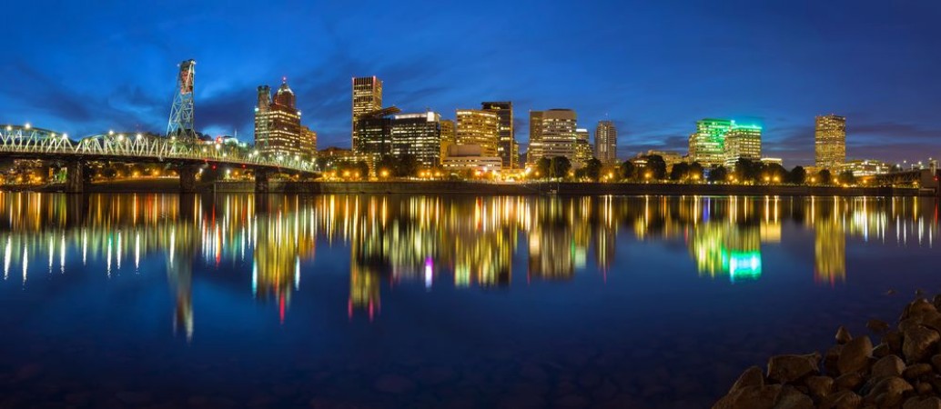 Image de Portland Skyline during Blue Hour Panorama
