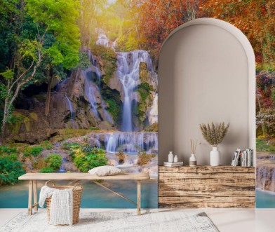 Image de Waterfall in rain forest Tat Kuang Si Waterfalls at Laos