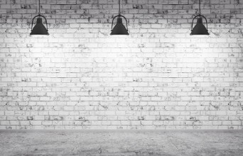 Pilt Brick wall concrete floor and lamps  background 3d render