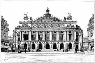Picture of Facade of the opera vintage engraving