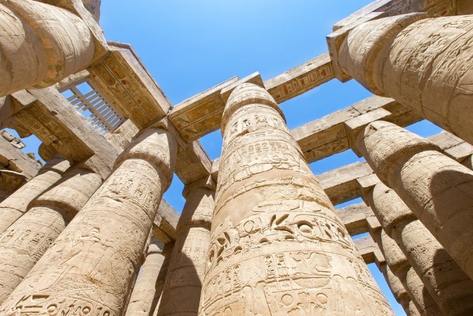 Afbeeldingen van Ancient ruins of Karnak temple in Egypt