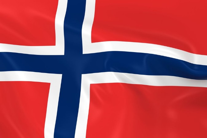 Picture of Waving Flag of Norway - 3D Render of the Norwegian Flag with Silky Texture