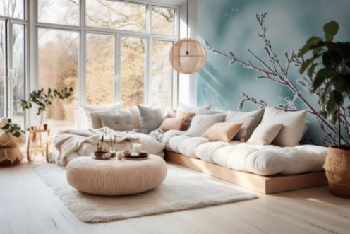 Image de A late spring snow storm on a Coral Bark Japanese Maple tree branch