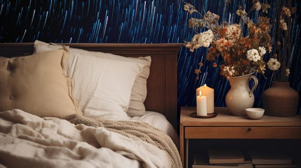 Bild på Track from the stars on the blue sky background