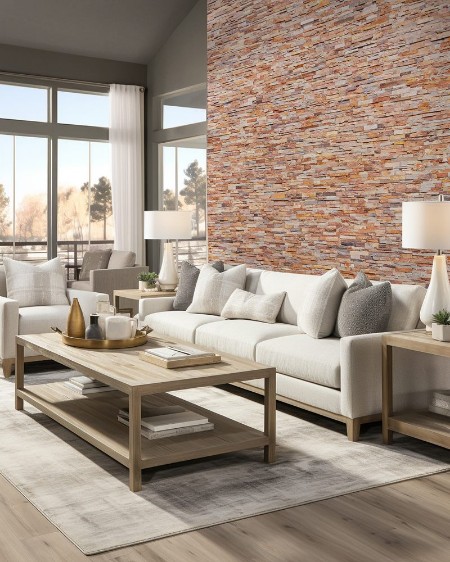 Afbeeldingen van Colorful stone wall tiles