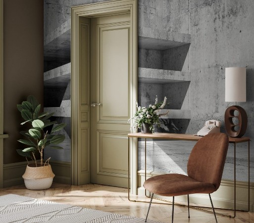 Bild på Abstract concrete room interior with empty floors 3d