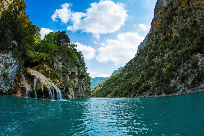 Picture of The waterfall on wall of canyon Verdon