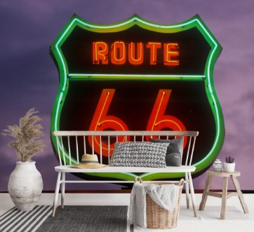 Picture of A neon sign reading Route 66 in Barstow California